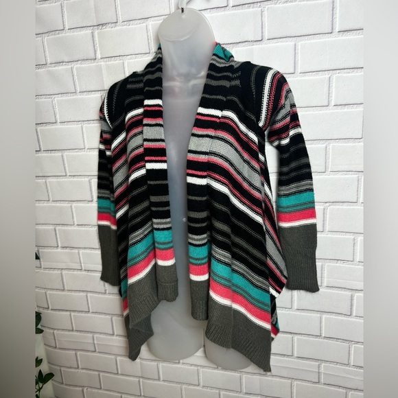 PLANET GOLD girls striped open front cardigan/size L - Picture 3 of 9